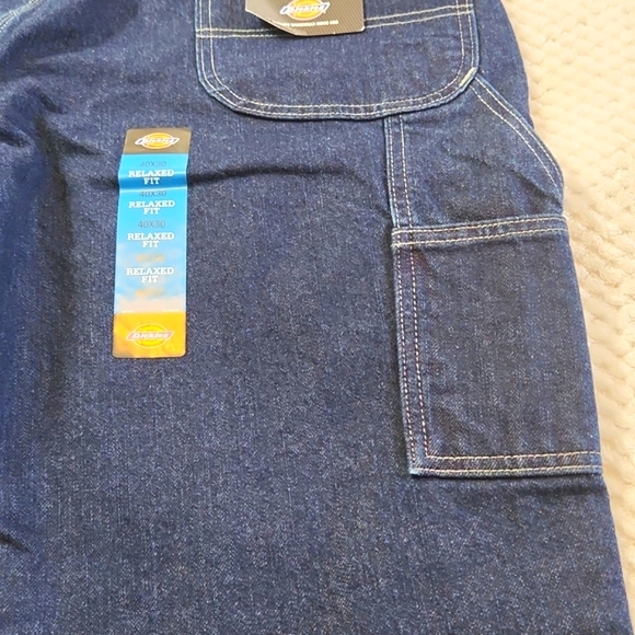 DICKIES MENS CARPENTER JEANS DARK BLUE DENIM SIZE 40×30 NEW WITH TAGS - Picture 9 of 14
